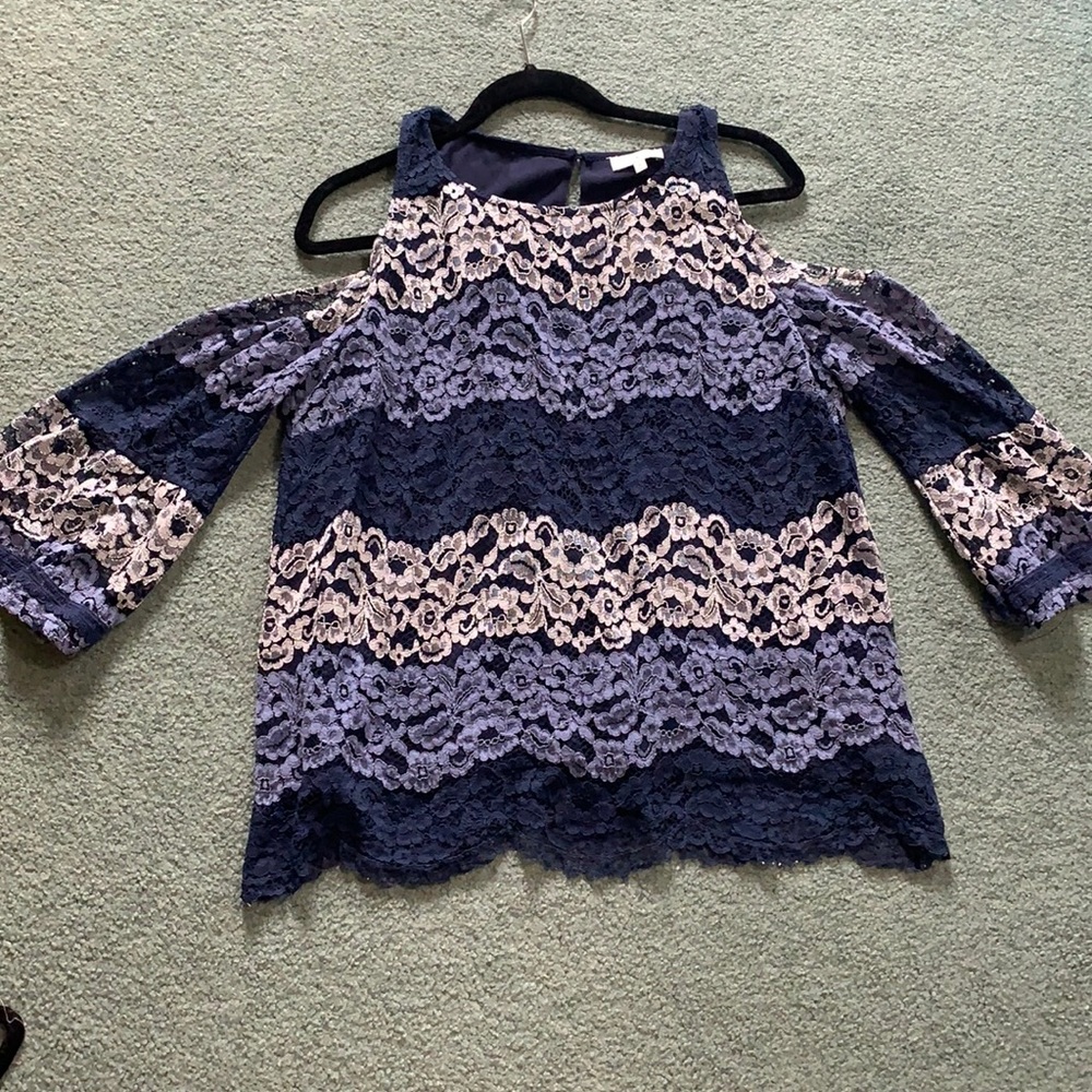 Lucky Brand Floral Cold Shoulder Top